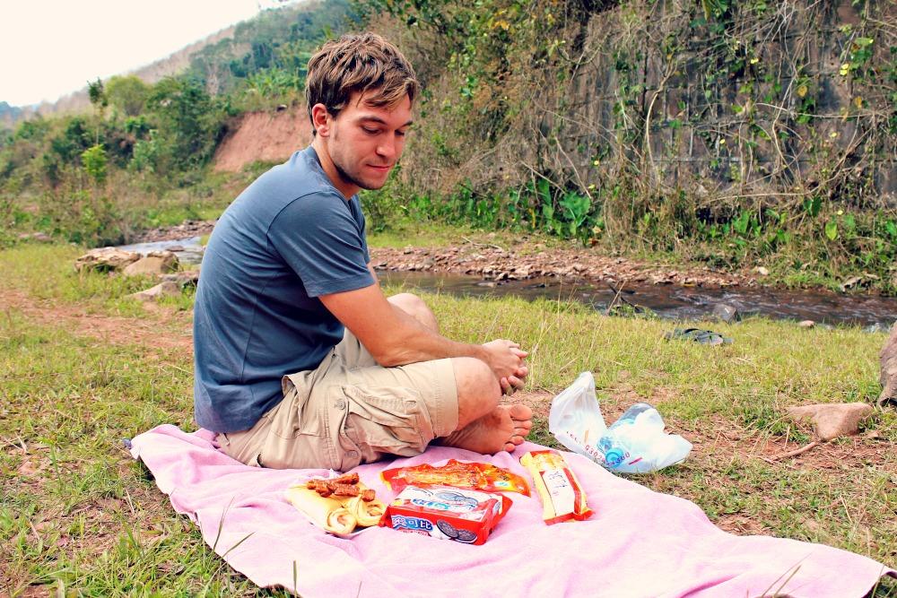 picnic near Muang Sing, Laos