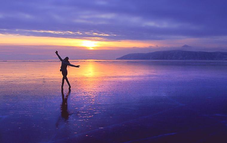 frozen lake baikal, russia