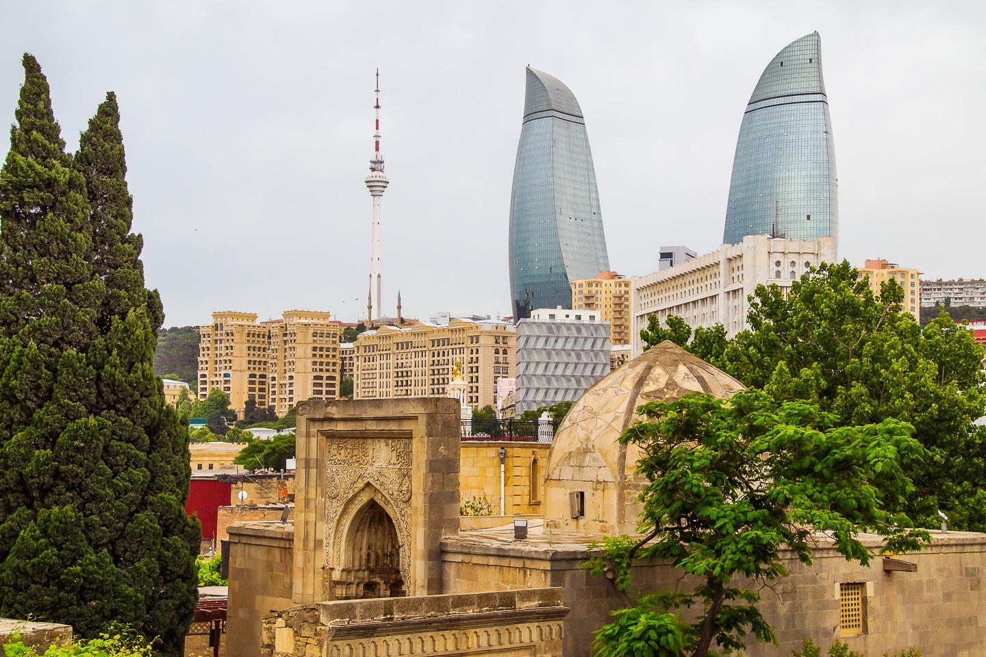 Old town of Baku, the Flame Towers