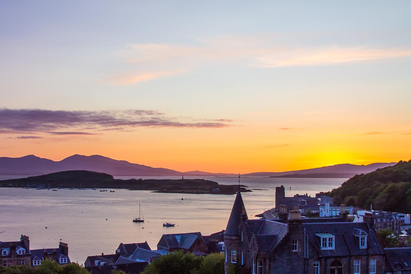 sunset oban scotland