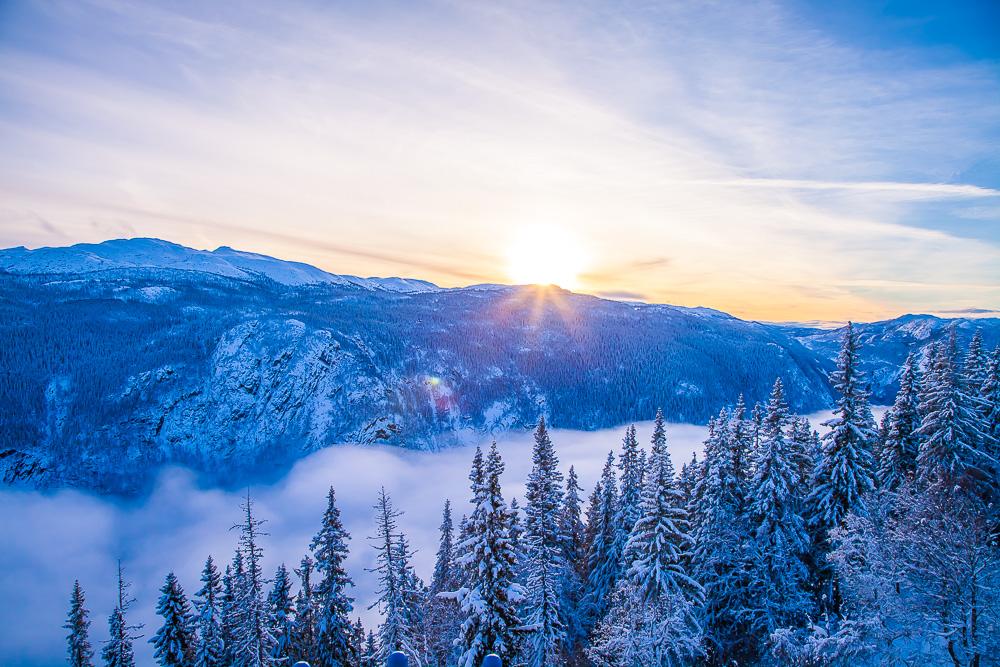 top of Krossobanen view Rjukan Telemark Norway