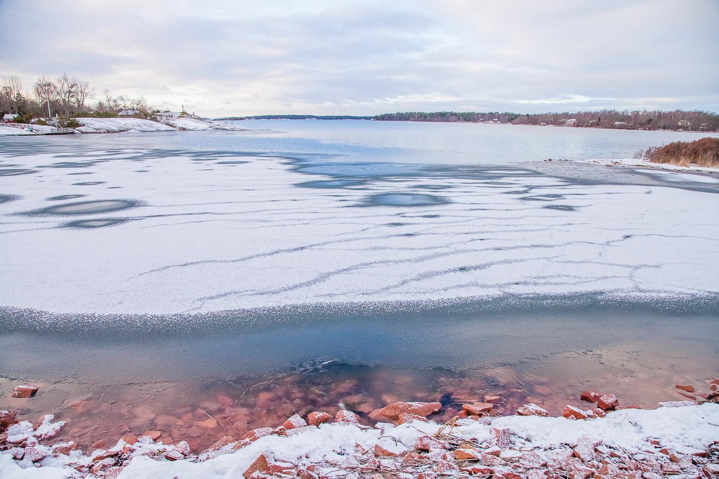 åland islands frozen winter snow