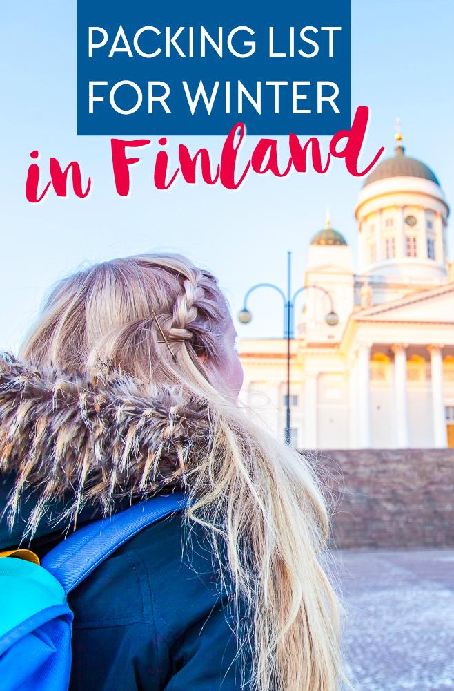 A packing list for traveling to a cold destination in winter - like Finland!