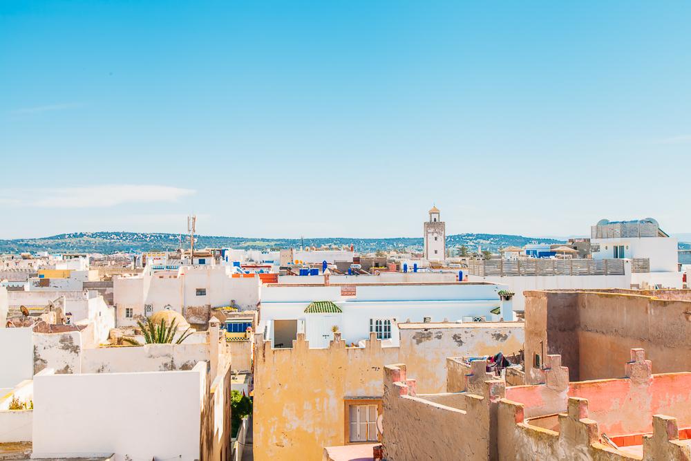 view over essaouira beach downtown morocco