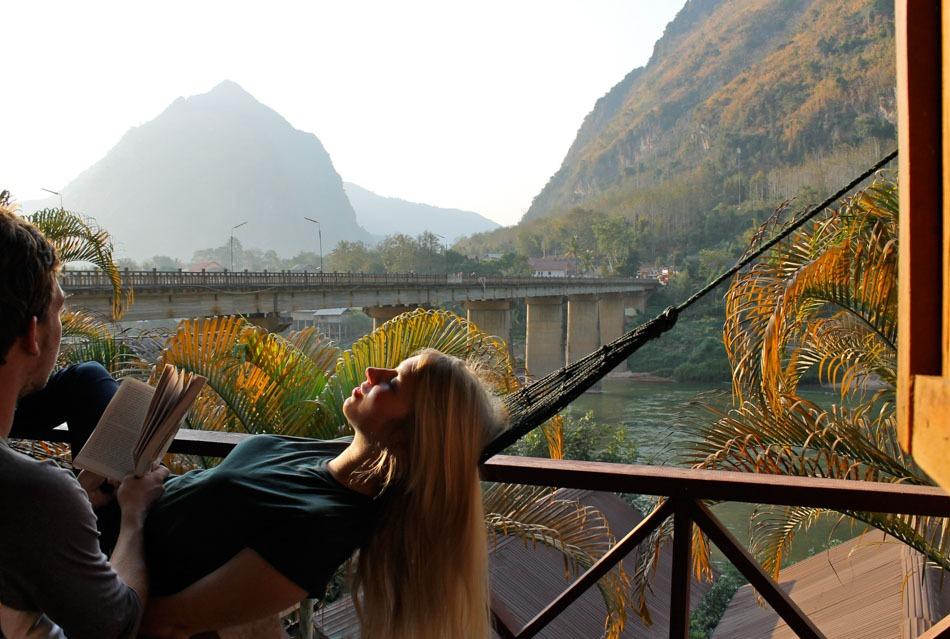 backpacking laos river