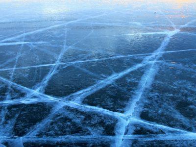 frozen Lake Baikal, Russia, winter