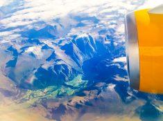 Flying over Norway fjords