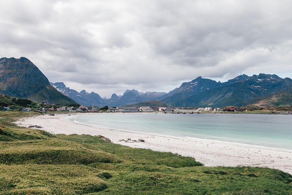 ramberg beach in summer lofoten norway