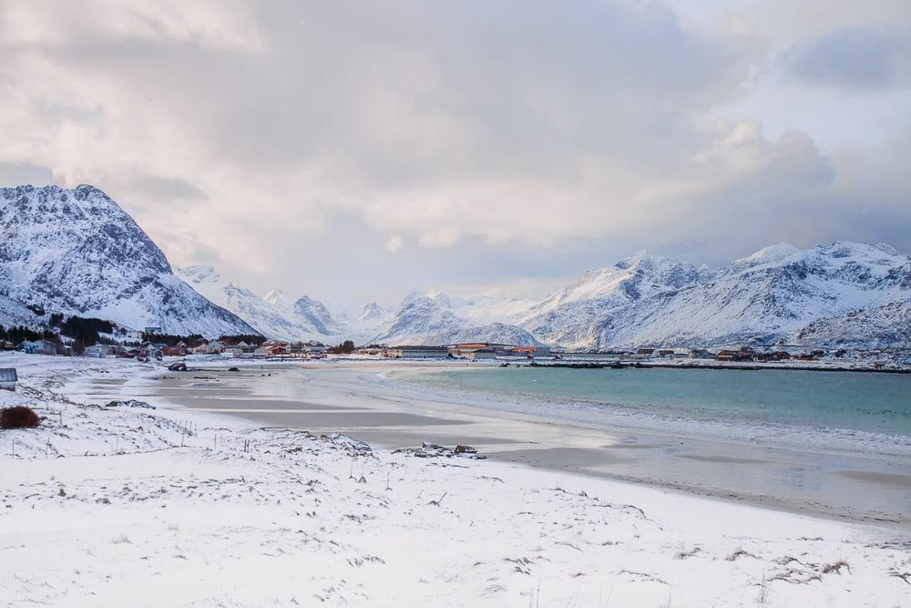 ramberg beach in winter lofoten norway