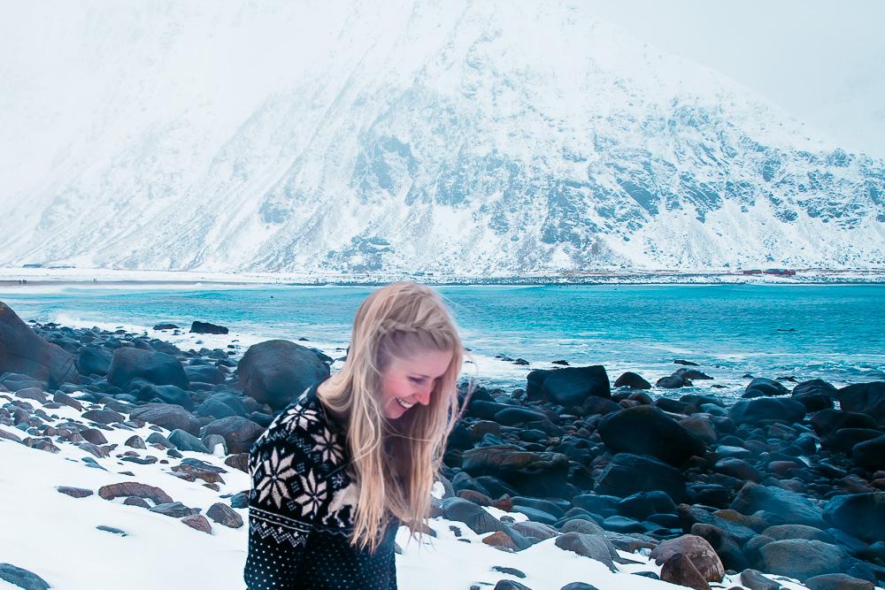 unstad beach arctic surf lofoten norway