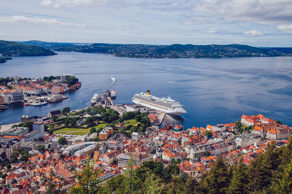 view above bergen mountains