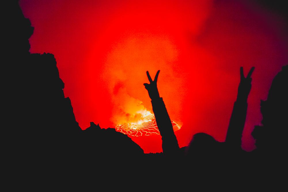 world's largest lava lake nyiragongo volcano drc