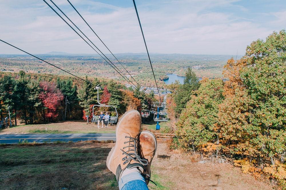 ski lift wachusett worcester fall foliage