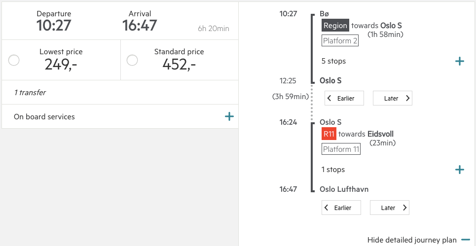 nsb minipris train tickets norway