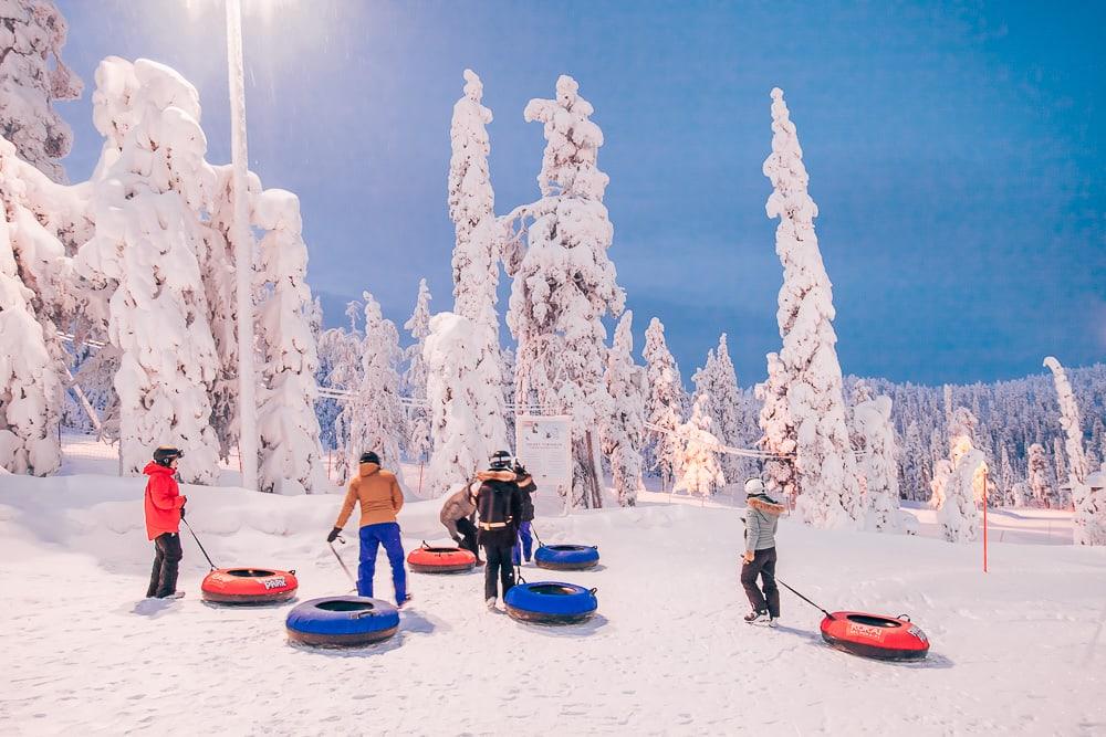 tubing ruka ski resort lapland finland