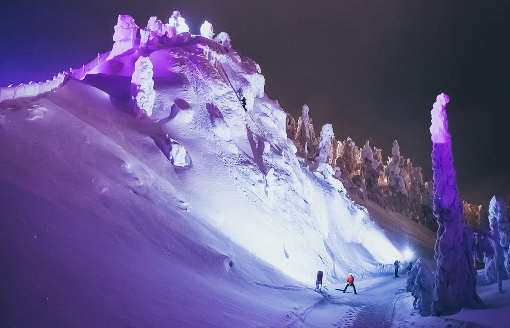 ice climbing ruka ski resort finland winter