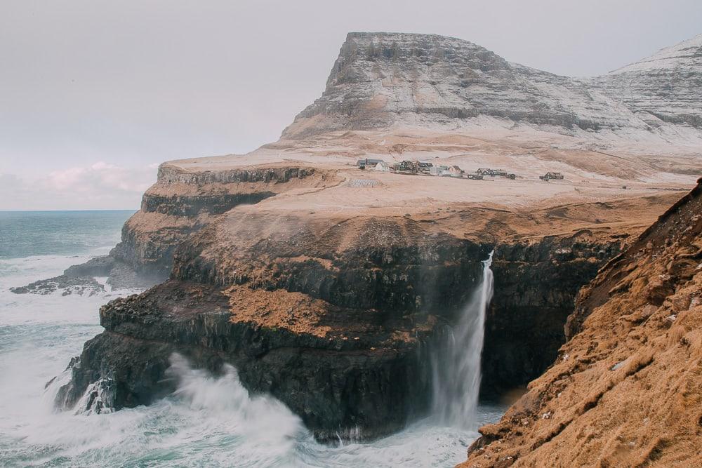 gásadalur waterfall faroe islands