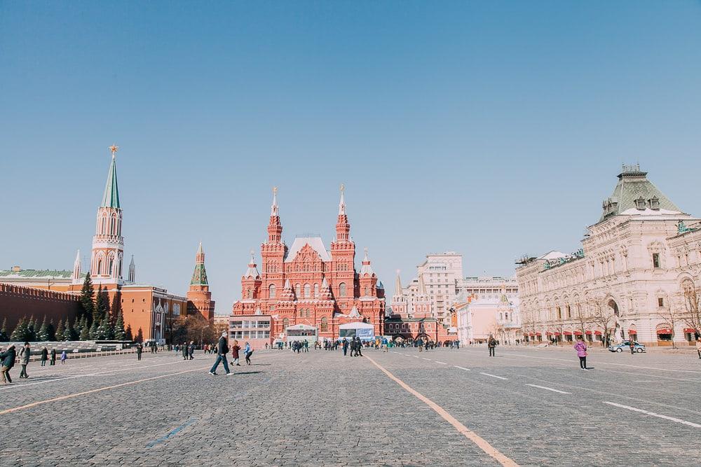 moscow red square in march winter