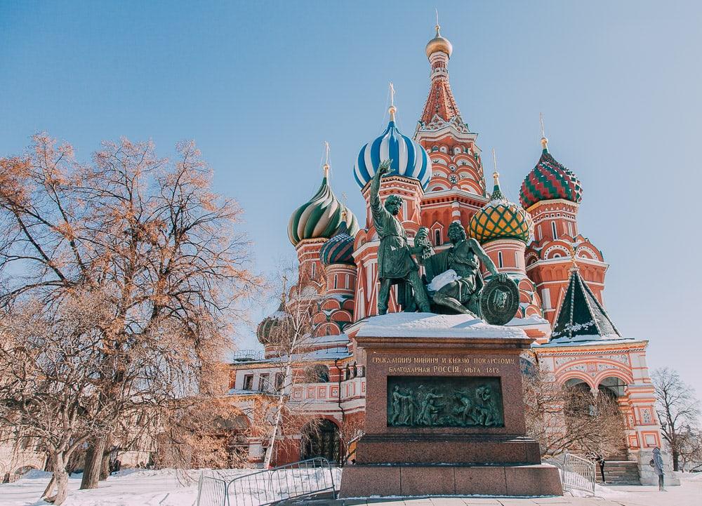 moscow red square in march winter