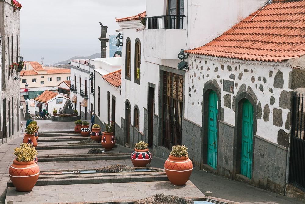 firgas old town center waterfall gran canaria