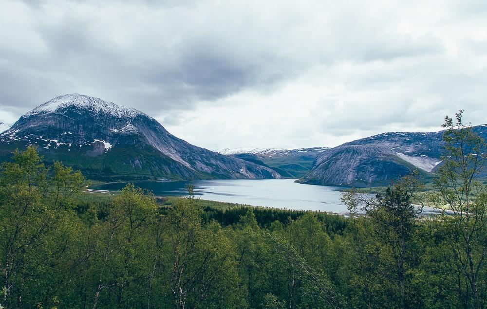 drive to narvik, northern norway in june