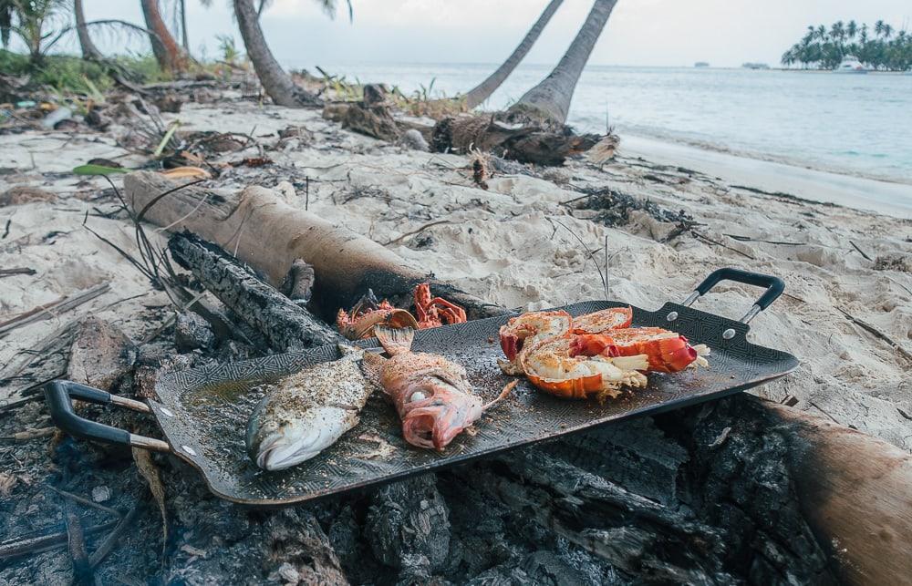 parrillada de langosta islas san blas navegando por panama