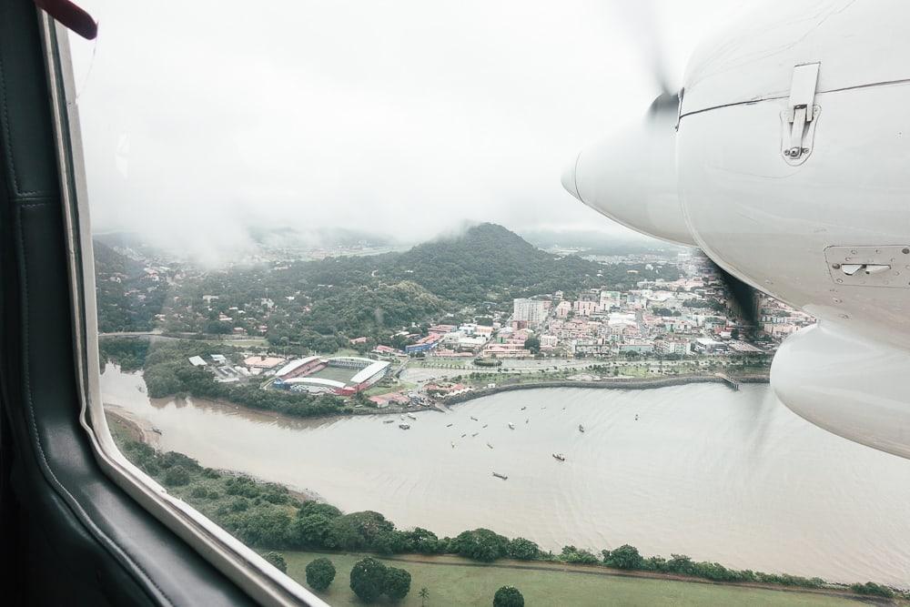 private plane over panama city panama