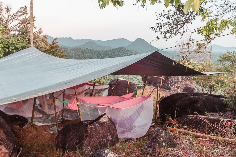 mount awarmie guyana hiking camping in hammocks