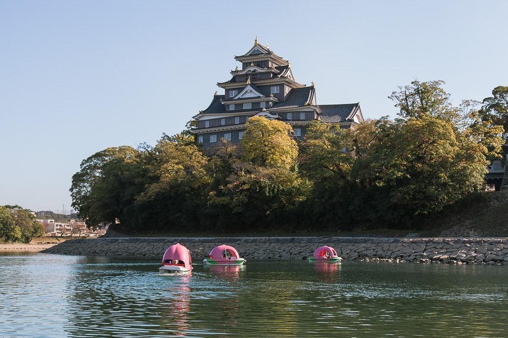 peach boats okayama castle japan