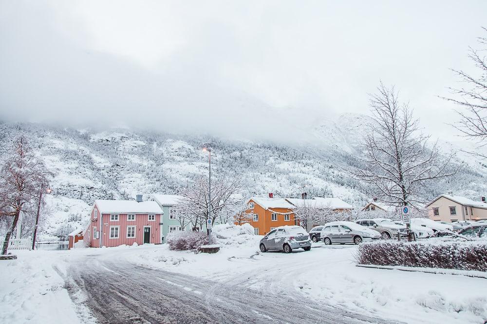 winter in Mosjøen Helgeland Norway snow