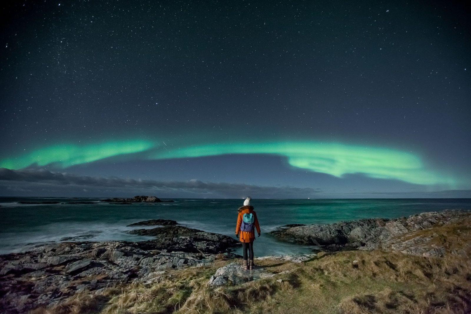 northern lights andøy vesterålen norway in winter