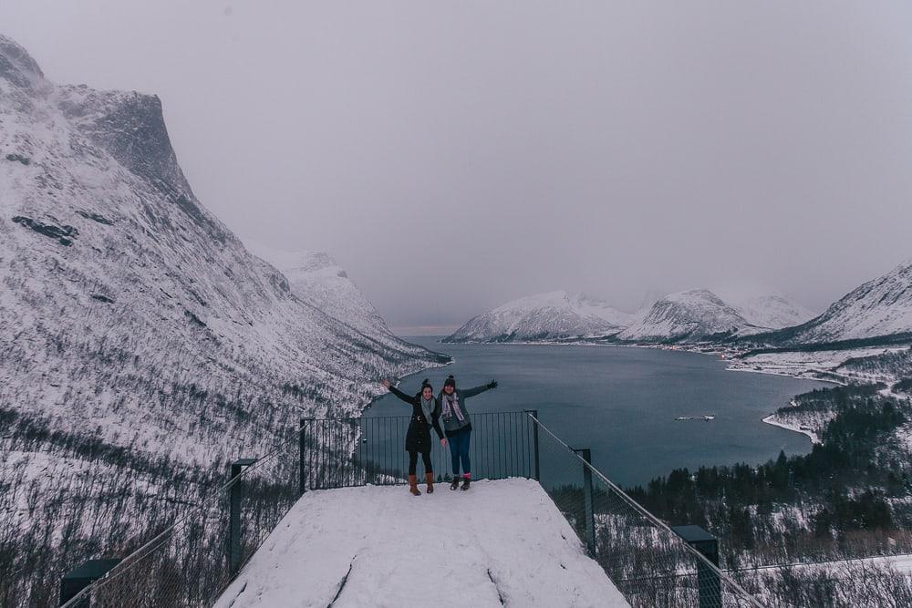 bergsbotn senja viewpoint in winter, norway