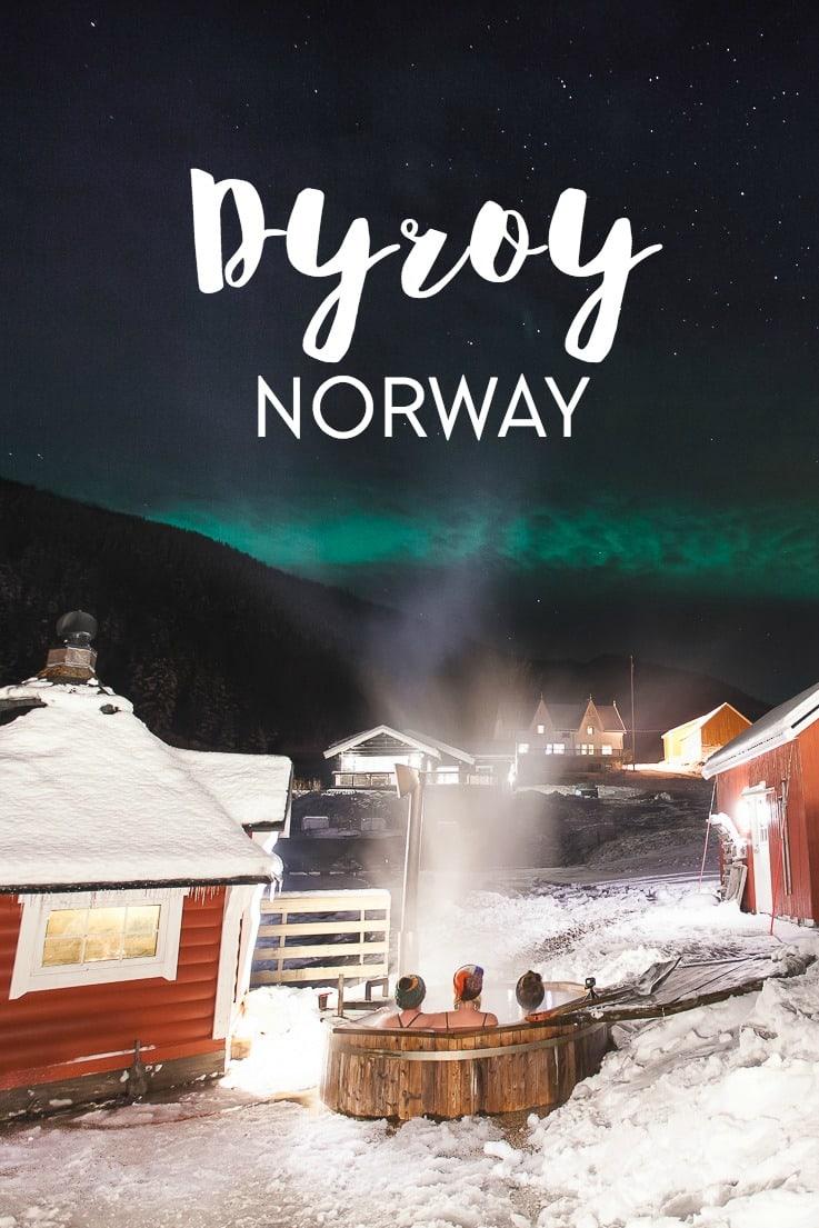 If you want to take a northern lights holiday in norway, go to Dyrøy where you can watch the aurora, go husky sledding, and sit in an aurora hot tub