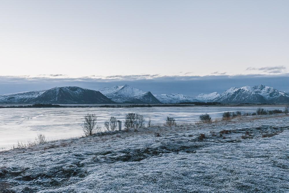 andøya vesterålen national scenic route norway in winter
