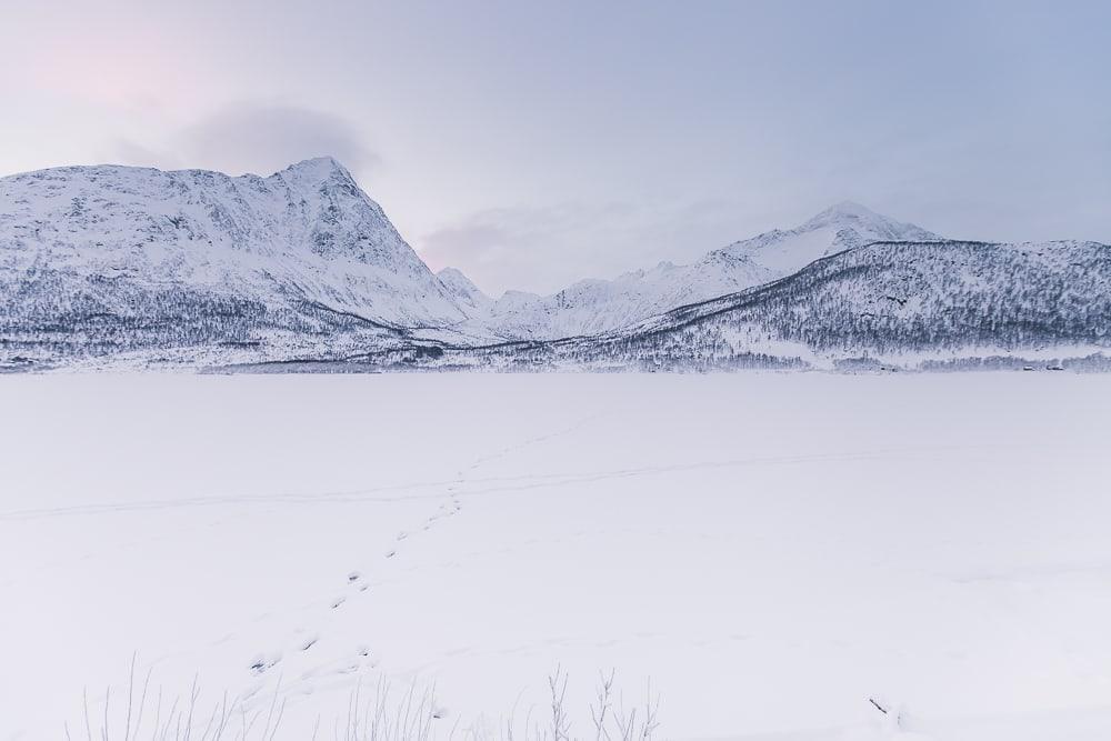 vesterålen in winter with snow