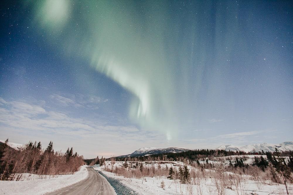 northern lights norway full moon