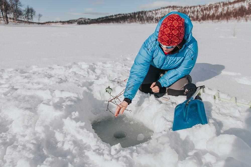 ice fishing with Aaslid Polar in susendal hattfjelldal helgeland norway