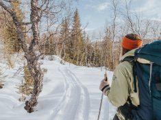 snowshoeing from saeterstad farm in helgeland norway