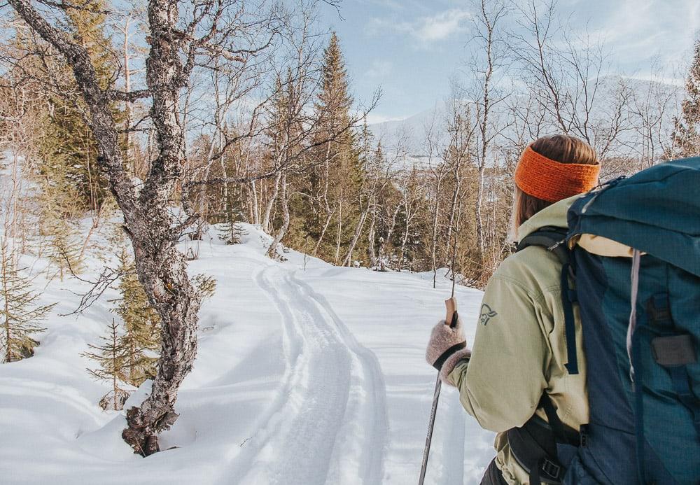 snowshoeing from saeterstad farm in helgeland norway