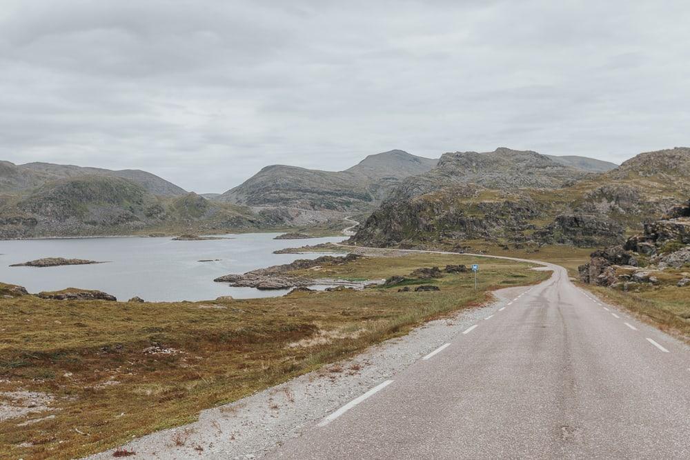 national tourist route to havøysund, norway in summer