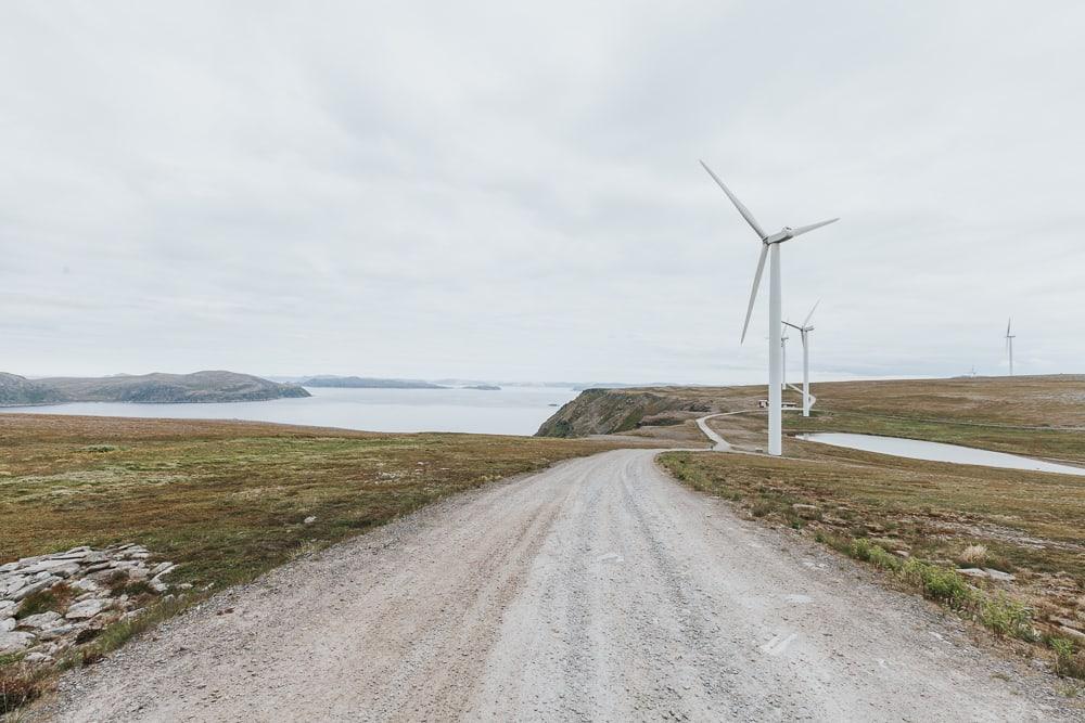 havøysund norway in summer windmills