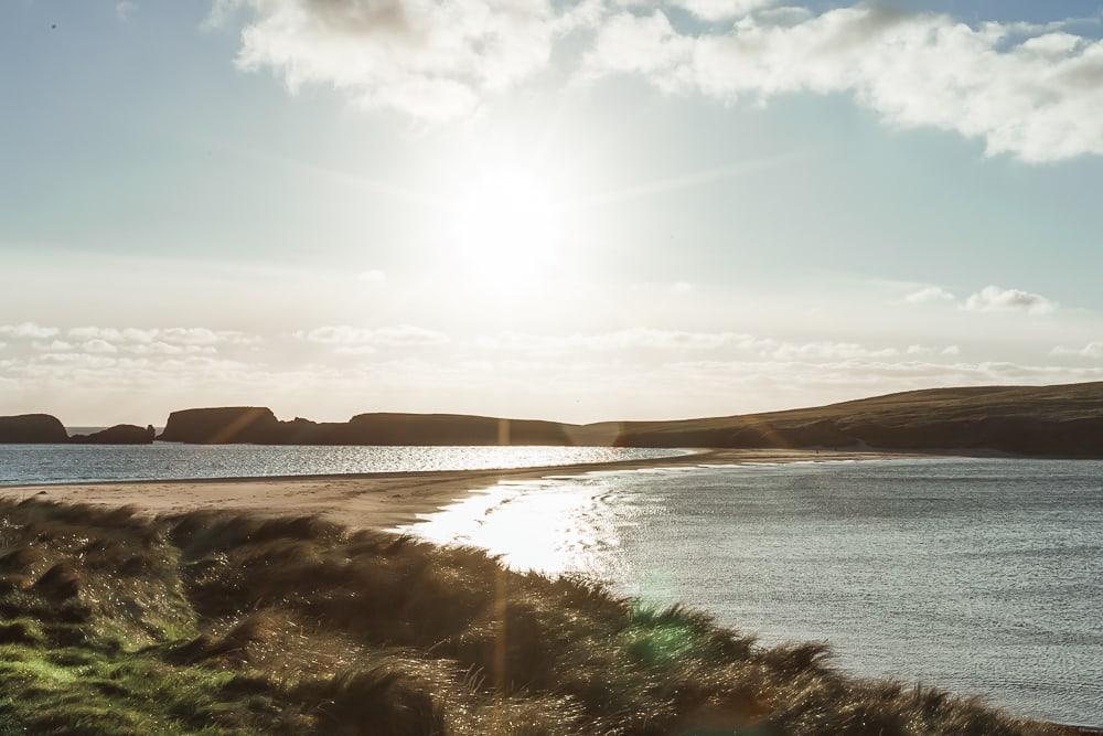 isle of st ninian's tombolo beach shetland