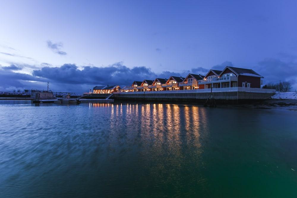 bolga brygge helgeland norway winter night