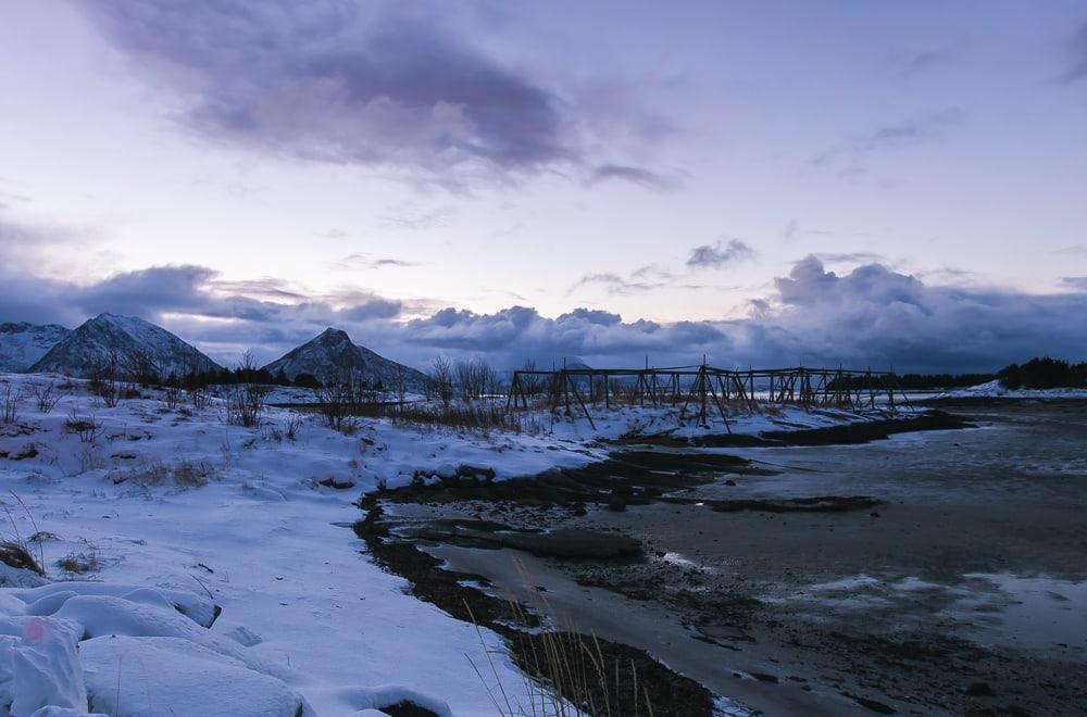 bolga island meløy helgeland norway in winter