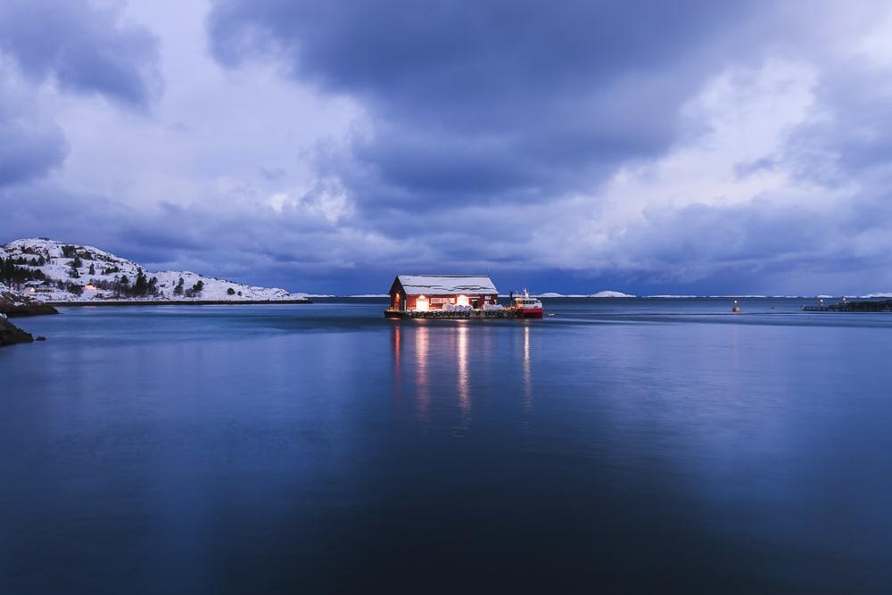 bolga island meløy helgeland norway in winter