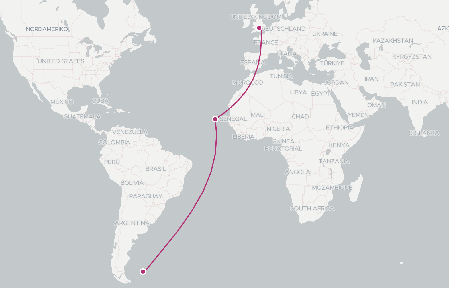 UK to Falkland islands flight