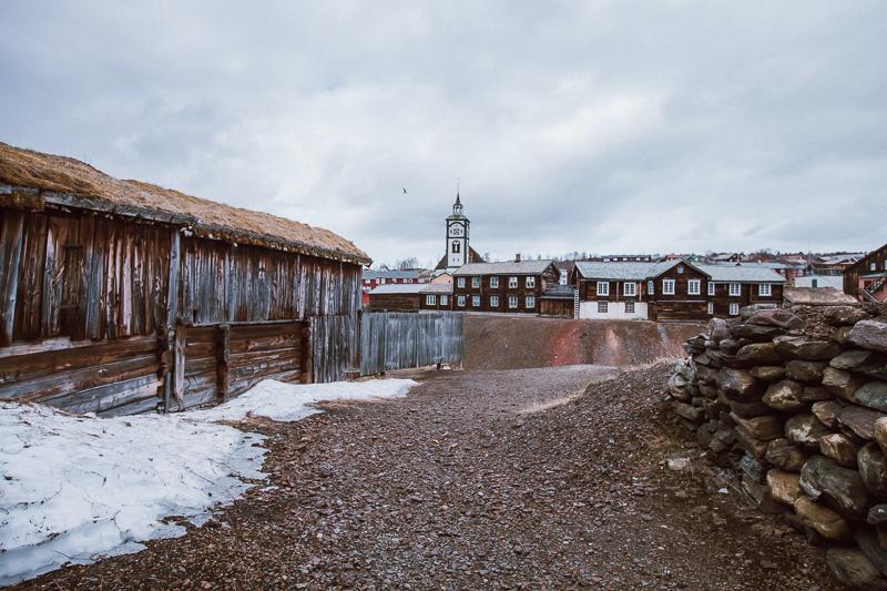 downtown Røros, Norway in summer