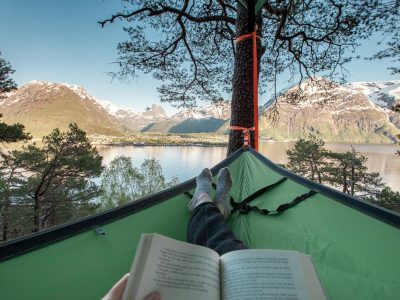 camping tree tent Isfjorden, Romsdalen Norway