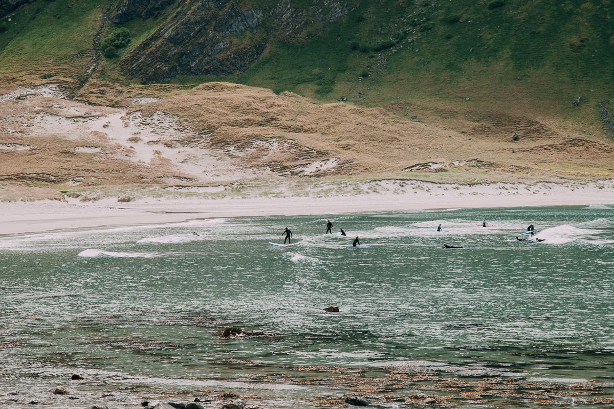 hoddevik beach surfing in norway