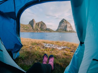 camping on træna island helgeland coast norway